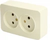 49495 Розетка двойная без заземления (слоновая кость) Stekker София 49495