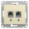 GSL000285KK Розетка встраиваемая двойная Ethernet RJ-45 (бежевый) Systeme Electric GSL000285KK
