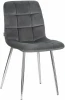 7094-LML ALEX, цвет сиденья темно-серый велюр (V108-91), цвет основания хромированная сталь Стул обеденный ALEX (хром ножки, темно-серый велюр (V108-91))