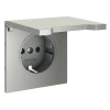 VLS000805 Накладка для розетки с заземлением, защитными шторками и крышкой Voltum S70 VLS000805 (сталь)