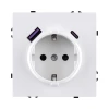 EC-016WH Розетка штепсельная SCHUKO 16A/250 В с USB A+C 20W, белый матовый Kollinger Eclipse EC-016WH