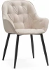 607898 Обеденный стул Woodville Олму бежевый / черный (велюр) арт.607898