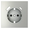 VLS001005 Накладка для розетки с заземлением и защитными шторками, с USB A+C Voltum S70 VLS001005 (сталь)