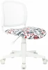 CH-W296NX/REDLIPS Кресло детское Бюрократ CH-W296NX белый TW-15 сиденье мультиколор красные губы сетка/ткань крестов. пластик пластик белый