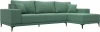124722 Диван угловой Льюес правый (Зеленый/Рогожка) Лига Диванов арт.124722