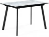 528558 Стеклянный стол Woodville Агни 110(140)х68х76 мрамор белый / черный матовый 528558