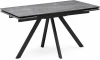 612898 Керамический стол Notta Вилли 140(200)х80 серый мрамор larka grey / черный арт.612898