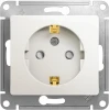 GSL000645 Розетка встраиваемая с заземлением и шторками (перламутровый) Systeme Electric Glossa GSL000645