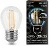 105802205-D Лампочка светодиодная E27 5 Вт 450 lm 4100K нейтральное белое свечение Gauss Filament 105802205-D