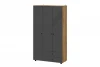 00-00231227 Шкаф трехстворчатый Арника с ящиками Байкал, Дуб Золотой, Графит