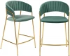 FR 0913P Комплект из 2-х стульев полубарных Turin мятный с золотыми ножками Bradexhome арт.FR 0913P
