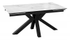00-00074488 Стол DikLine SFE160 Керамика Tianshan White (белый полуглянец)/подстолье черное/опоры черные (2 уп.) арт.00-00074488