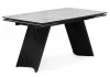 625993 Кухонный стол Notta Вейв 140(200)х80 кристл белый мрамор / черный