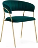 15472 Стул Woodville на металлокаркасе Kamelia 1 green / gold 15472