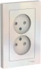 ATN000422 Розетка встраиваемая двойная без заземления со шторками (жемчужный) Systeme Electric AtlasDesign ATN000422