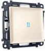 MA322040 Комплект механизма Ambrella Volt 1-клавишного проходного выключателя с подсветкой 10000K ALFA MA322040 Бежевый матовый QUANT