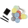 USL-S-139/PM2000 COTTON BALLS Садовая гирлянда на солнечной батарее «Клубки». 10 светодиодов, 1*АА Ni-Mh аккумулятор в/к. IP44 Uniel USL-S-139/PM2000 COTTON BALLS