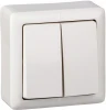 VA56-232-B Выключатель накладной двухклавишный (белый) Systeme Electric VA56-232-B