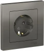 ATN000944 Розетка встраиваемая с заземлением и шторками (сталь) Systeme Electric AtlasDesign ATN000944