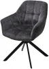 631M05502 Стул ARVA 180 град. поворот. с возвратом, DAVIS HARMONY-90 Тем-серый, шенилл / Черный, ®DISAUR