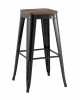 УТ000042112 Стул барный TOLIX черный глянцевый + темное дерево KD Stool Group УТ000042112