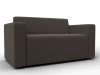 132452 Диван прямой Лига-093 (ДСП,Брус,Фанера/Пластик/Рогожка/Коричневый) Лига Диванов 132452