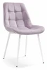 464189 Стул на металлокаркасе Келми микровелюр светло-лиловый / белый глянец