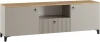 593599 Тумба под телевизор Woodville Ника ПВШ бежевый мат-05 / кашемир / дуб делано арт.593599
