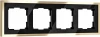 W0042852 Рамка на 4 поста Baguette (черный/латунь) Werkel W0042852 (a062784)