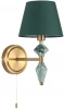 8275/1W Бра с выключателем сонетка Lumion Vermont 8275/1W латунь/зеленый, металл/керамика/ткань Е14 1*40W 220V