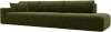 121351L Диван прямой Лига-036 НПБ Модерн Лонг подлокотник слева (Зеленый/Микровельвет) Лига Диванов арт.121351L