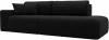 121331L Диван прямой Лига-036 НПБ Модерн подлокотник слева (Черный/Микровельвет) Лига Диванов арт.121331L