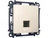 MA332005 Комплект механизма Ethernet RJ-45 розетки экранированной с автоматической защитной шторкой встраиваемый (бежевый матовый) Ambrella Volt QUANT MA332005