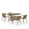 T198D/Y137C-W56 Light Brown 4Pcs Комплект мебели из иск. ротанга Afina T198D/Y137C-W56 Light Brown (4+1)