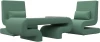 125333 Набор Волна-3 (стол, 2 кресла) (Зеленый/Рогожка) Лига Диванов арт.125333