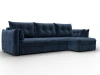 133665 Диван угловой Лига-100 НПБ угол универсальный (ДСП,Фанера/Пластик/Велюр/Синий) Лига Диванов 133665