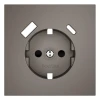 VLS001014 Накладка для розетки с заземлением и защитными шторками с USB A+C (капучино) Voltum S70 VLS001014