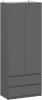 582761 Шкаф Сибити двухстворчатый (Сибити двухстворчатый графит серый) Woodville арт.582761