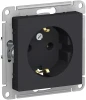 ATN001043 Розетка встраиваемая с заземлением (карбон) Systeme Electric AtlasDesign ATN001043
