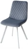 628B06WHT Обеденный стул M-City DAIQUIRI BLUVEL-06 BLUE / белый каркас, велюр