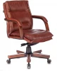 T-9927WALNUT-LOW/CH Кресло руководителя Бюрократ T-9927WALNUT-LOW светло-коричневый Leather Eichel кожа низк.спин. крестовина металл/дерево