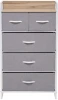 2500000183454 Комод Leset Ноа 5 ящ., Каркас Белый, Светло-серый (Сталь,Искусственный лен/Белый) арт.2500000183454