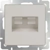 WL03-RJ45+RJ45-ivory Розетка встраиваемая двойная Ethernet RJ-45 Werkel, слоновая кость
