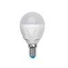 LED-G45-6W/WW/E14/FR/S картон Лампочка светодиодная шар белая E14 6W 3000K Volpe LED-G45-6W/WW/E14/FR/S