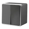 W5020204 Выключатель двухклавишный влагозащищенный Gallant (графит рифленый) Werkel W5020204 (a051336)