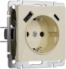 W1171743 Розетка с заземлением,шторками и USB Type A+С (айвори акрил) Werkel W1171208 (a064131)