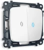 MO124040 Комплект механизма Ambrella Volt 2-клавишного проходного выключателя с подсветкой 10000K OMEGA MO124040 Белый матовый QUANT