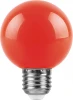 25905 Лампочка светодиодная E27 3W 220V шар красная Feron 25905