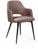 74738 Стул William с подлокотниками ромб, бархат пепельно-бежевый 25/ черный конус Top Concept custom 74738