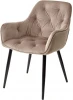 628M03493 Стул TROY BLUVEL-40 BEIGE, велюр/ черный каркас